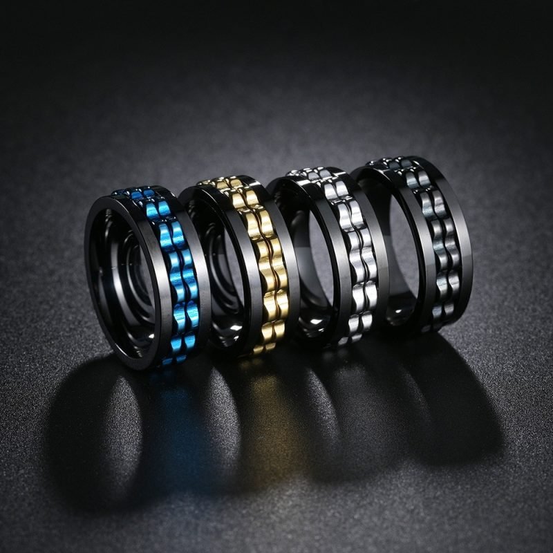 Fashion Punk Style Gear Rotatable Anxiety Dash Ring - Image 3