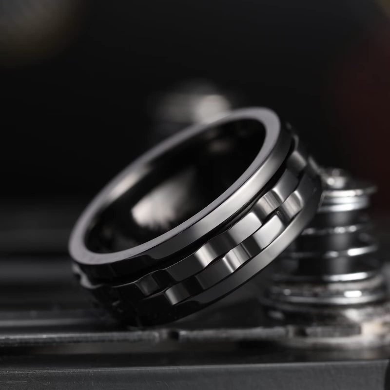 Fashion Punk Style Gear Rotatable Anxiety Dash Ring - Image 4